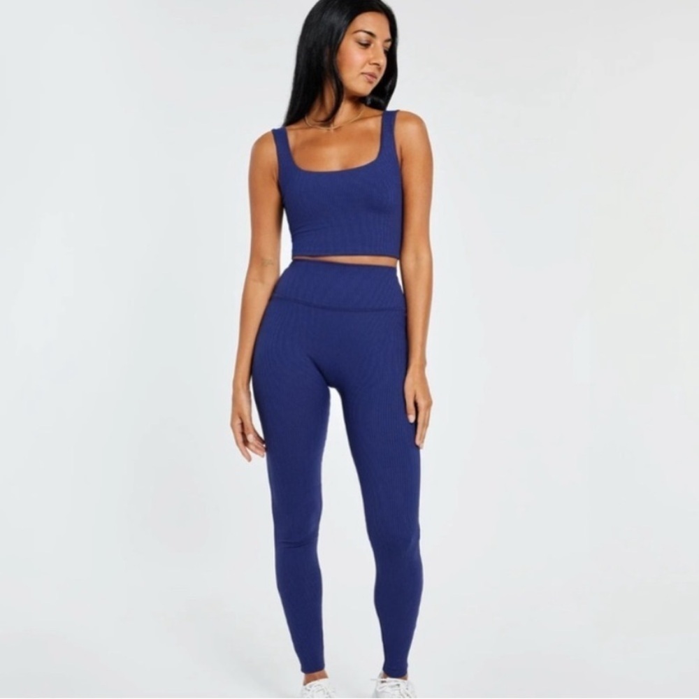 Pepper ribbed leggings blue size S